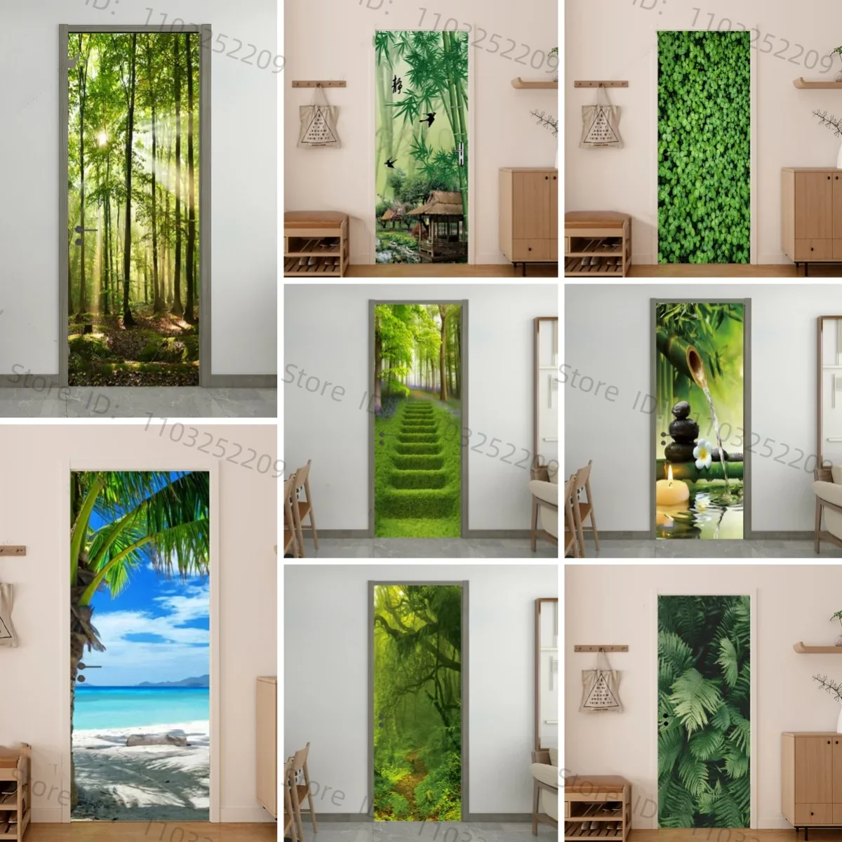 Removable Vinyl Decal Landscape Forest Beach Door Wallpaper Self-adhesive Green Leaf HD Print Door Sticker Bedroom Living Room
Removable Vinyl Decal Landscape Forest Beach Door Wallpaper Self-adhesive Green Leaf HD Print Door Sticker Bedroom Living Room