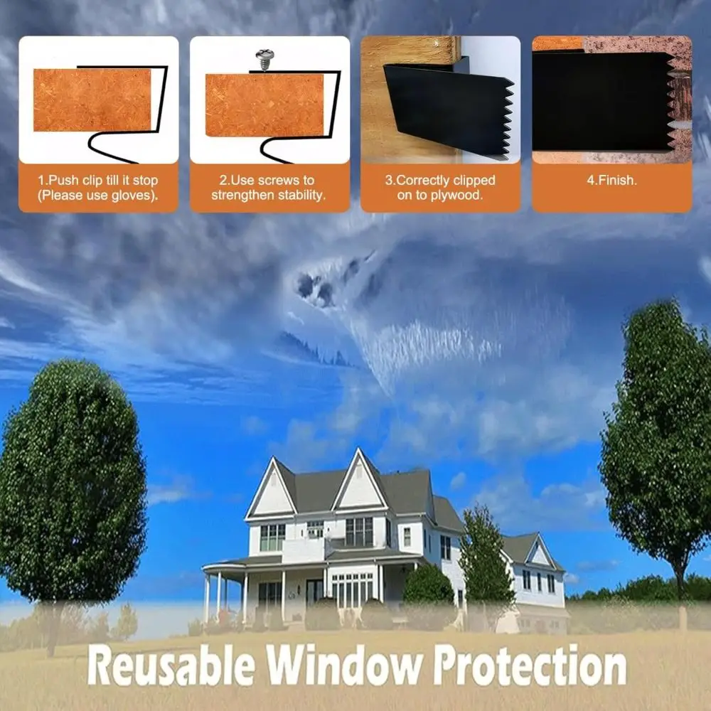 Universal Design Window Clips Reusable Hardware With Screws Wind Protection Hardware 1/2" Thick Glued Wooden Hurricane Clips
Universal Design Window Clips Reusable Hardware With Screws Wind Protection Hardware 1/2" Thick Glued Wooden Hurricane Clips