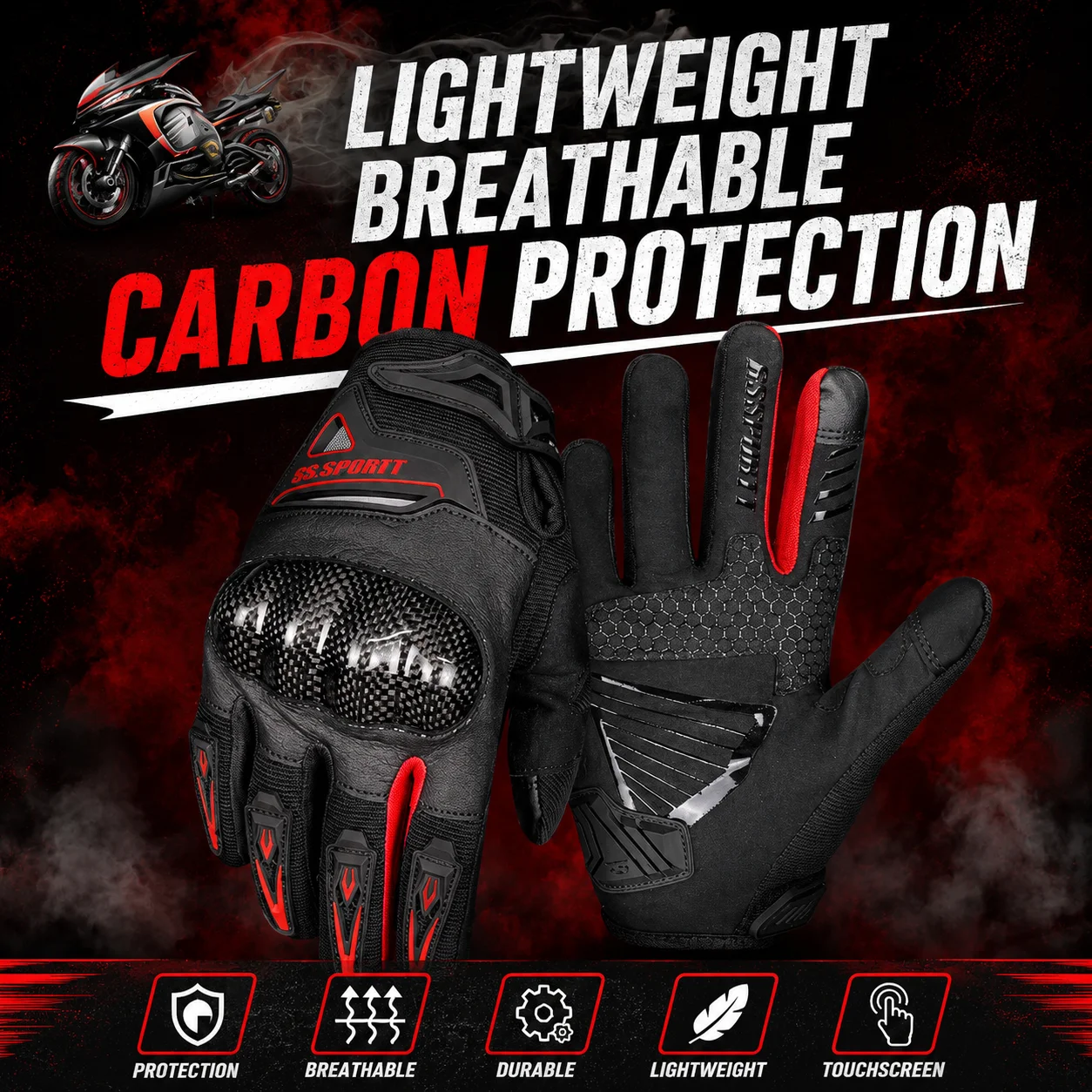 Summer Motorcycle Riding Gloves Men Thin Touchscreen Carbon Fiber Anti Fall Breathable Motorbike Racing Scooter Electric Bike
Summer Motorcycle Riding Gloves Men Thin Touchscreen Carbon Fiber Anti Fall Breathable Motorbike Racing Scooter Electric Bike