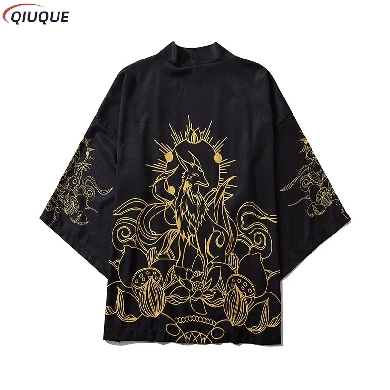Japanese Loose Cape Casual Cloak Chinese Style Robe Daywear Three Quarter Sleeve Haori Women Men Tops Coat Cosplay Costume
Japanese Loose Cape Casual Cloak Chinese Style Robe Daywear Three Quarter Sleeve Haori Women Men Tops Coat Cosplay Costume