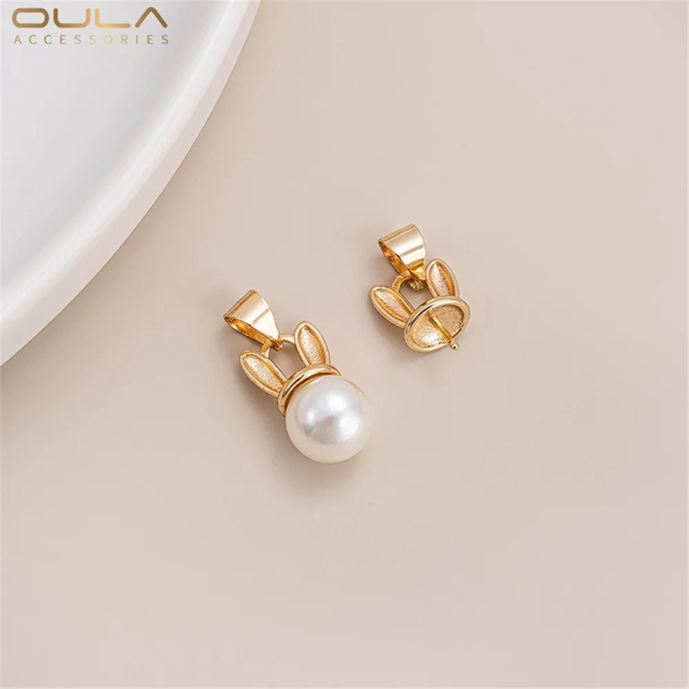 14K Gold-plated Cat and Rabbit Hanging Bead Tray, Diy Crystal Pearl Half-hole Adhesive Round Bead with Needle Tray Accessory 
14K Gold-plated Cat and Rabbit Hanging Bead Tray, Diy Crystal Pearl Half-hole Adhesive Round Bead with Needle Tray Accessory