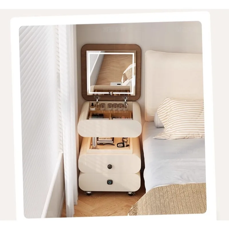 Cream wind extremely narrow bedside table dresser small smart bedroom bedside movable lift makeup table
Cream wind extremely narrow bedside table dresser small smart bedroom bedside movable lift makeup table
