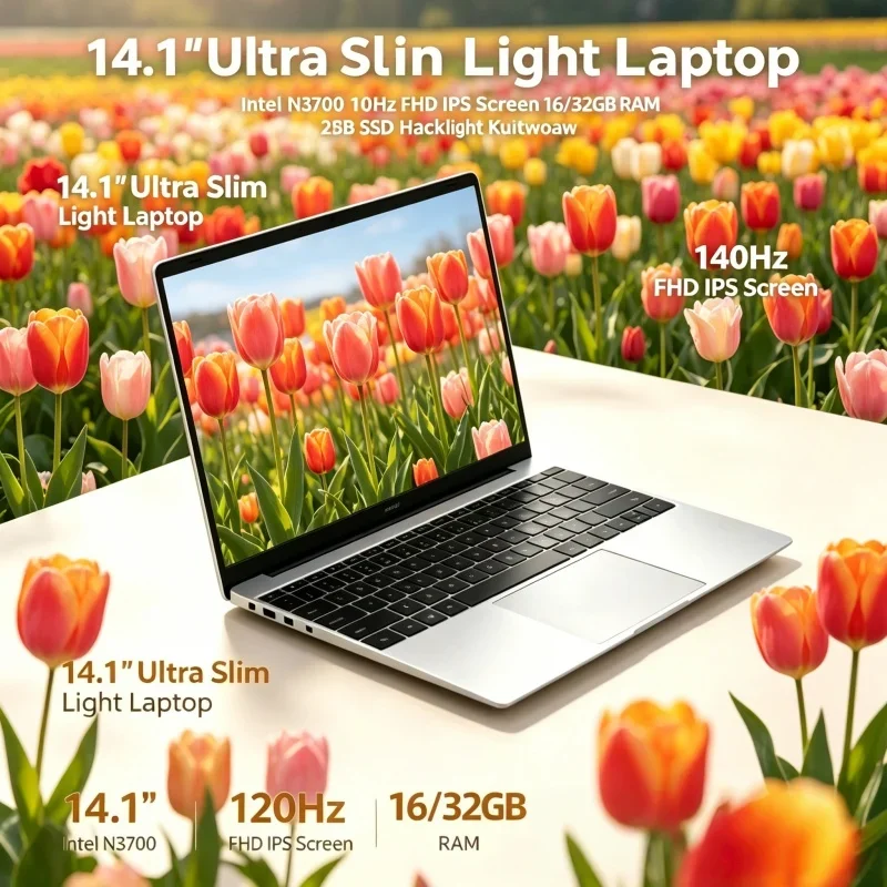 Premium 14.1" Laptop, N3700 processor, 120Hz FHD display, 16/32GB large RAM, 2TB SSD
Premium 14.1" Laptop, N3700 processor, 120Hz FHD display, 16/32GB large RAM, 2TB SSD