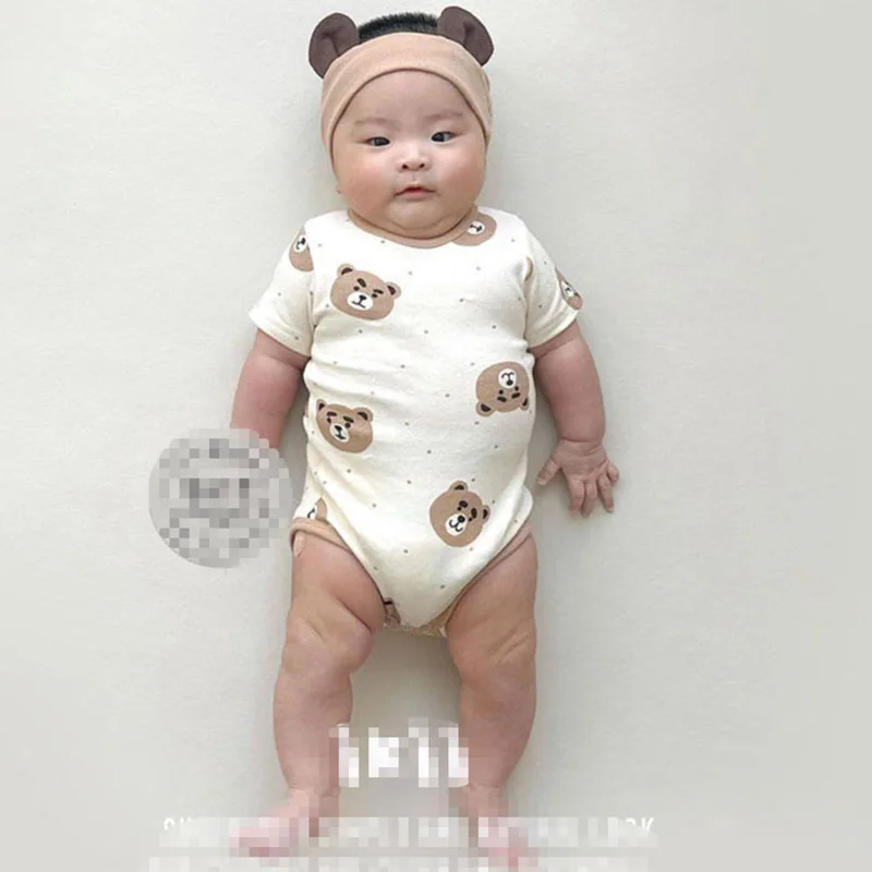 2023 Summer Korean Toddler Baby Boys Bodysuit Short Long Sleeve Bear Printed O-neck Pullover Romper Hair Band Boys Outfits
2023 Summer Korean Toddler Baby Boys Bodysuit Short Long Sleeve Bear Printed O-neck Pullover Romper Hair Band Boys Outfits