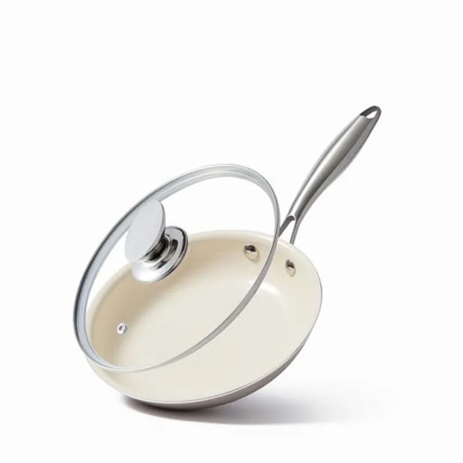 Ceramic Nonstick Frying Pan Skillet - PFAS-Free, Non-Toxic, Oven Safe and Induction Ready, Aluminum Cookware with Stainless Ste
Ceramic Nonstick Frying Pan Skillet - PFAS-Free, Non-Toxic, Oven Safe and Induction Ready, Aluminum Cookware with Stainless Ste