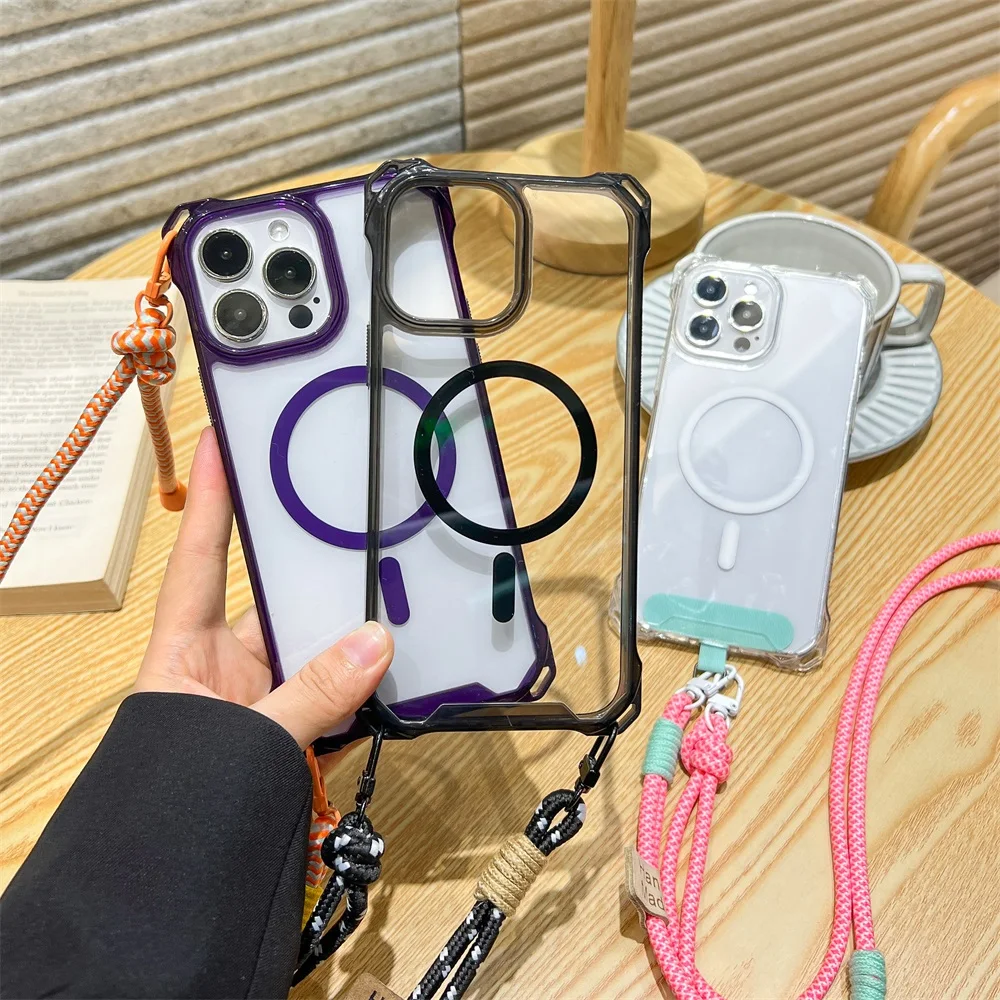 Crossbody Lanyard For Magsafe Phone Case For iPhone 17 16 14 13 12 11 15 Pro Max Clear Shockproof Magnetic Wireless Charge Cover
Crossbody Lanyard For Magsafe Phone Case For iPhone 17 16 14 13 12 11 15 Pro Max Clear Shockproof Magnetic Wireless Charge Cover