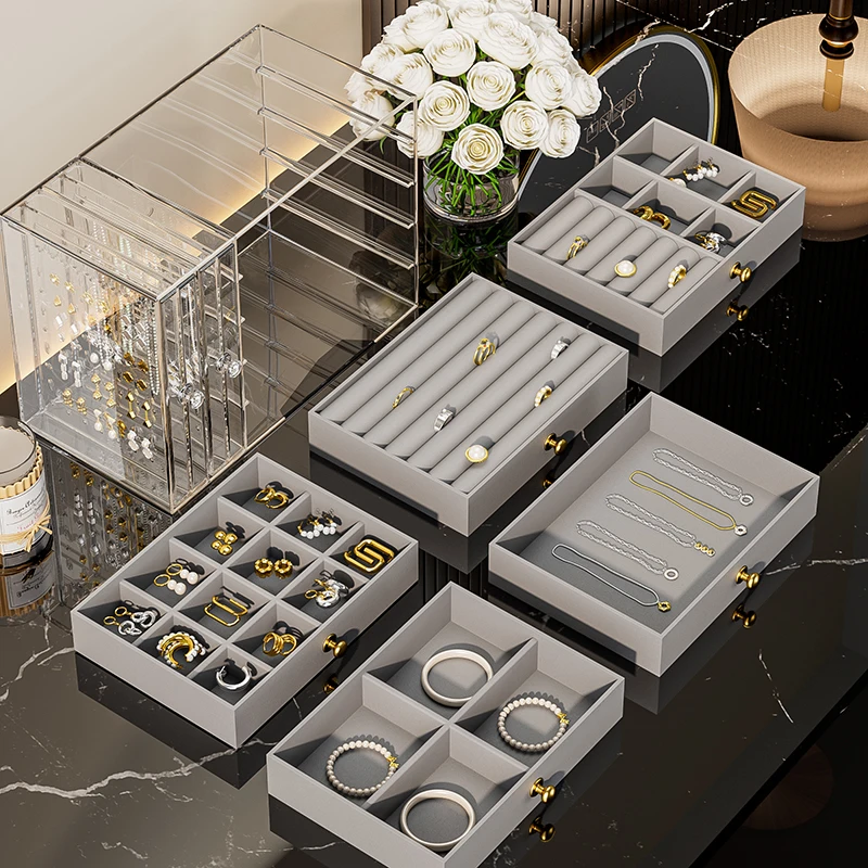 New Transparent Der Sle Velvet Jewelry Storage Box Earring Stud Nelace Multi-layer Jewelry Storage Case
New Transparent Der Sle Velvet Jewelry Storage Box Earring Stud Nelace Multi-layer Jewelry Storage Case