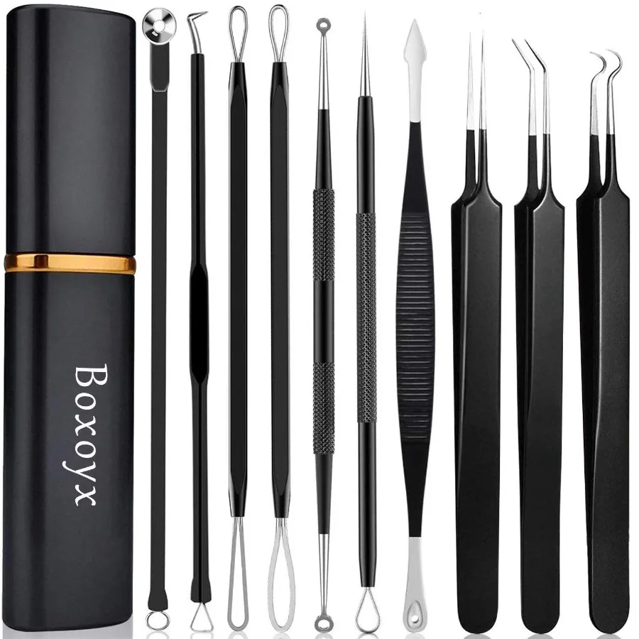 Pimple Popper Tool Kit Byx 10 Pcs Black Remover Comedone Extractor Kit with Box for Quick and Easy Removal of Pimples Blacks Zi
Pimple Popper Tool Kit Byx 10 Pcs Black Remover Comedone Extractor Kit with Box for Quick and Easy Removal of Pimples Blacks Zi