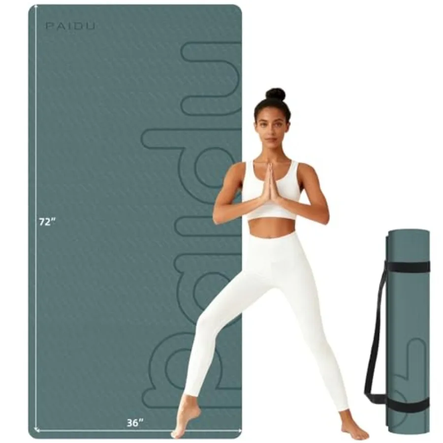 Large Yoga Mat, 72" x 36" x 2/5" 10MM Thick Non-Slip Exercise Mat, SGS-Certified POE Material, Ideal for Home Gym, Yoga, Pilate
Large Yoga Mat, 72" x 36" x 2/5" 10MM Thick Non-Slip Exercise Mat, SGS-Certified POE Material, Ideal for Home Gym, Yoga, Pilate