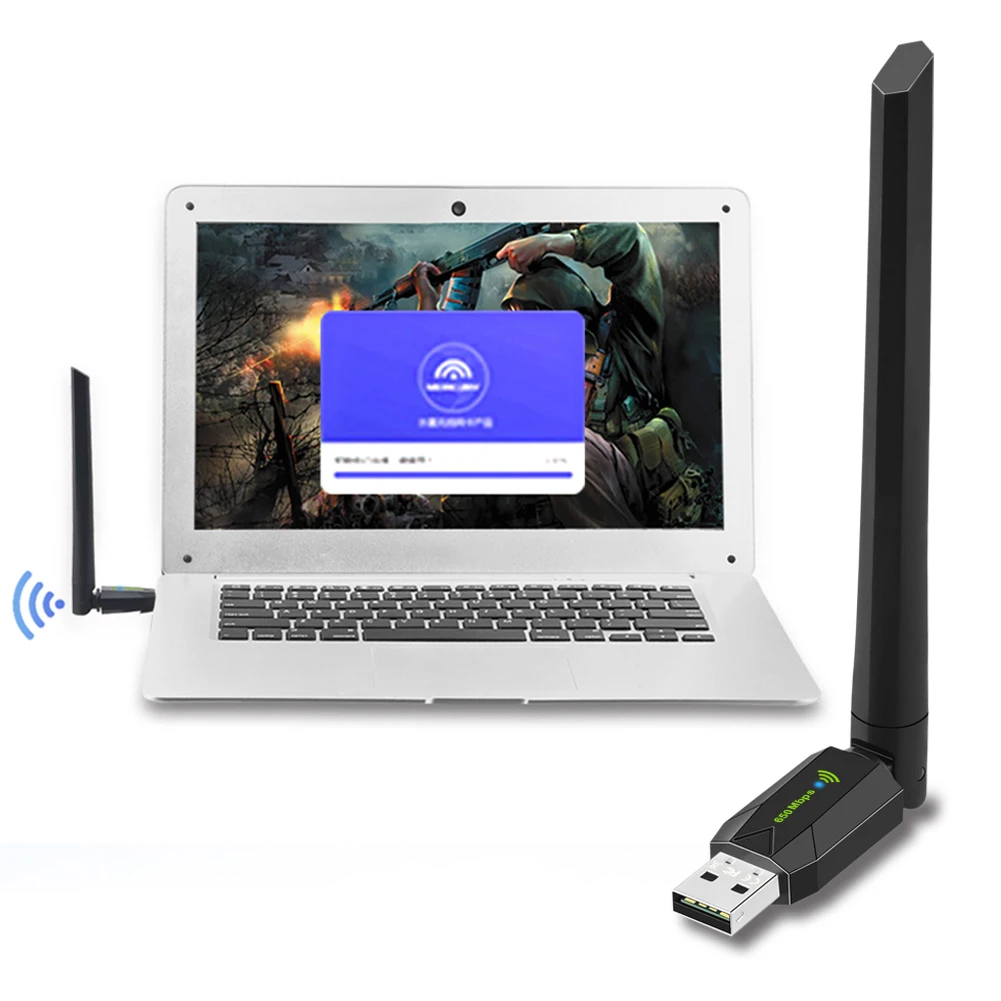 USB-адаптер Wi-Fi 650 Мбит/с с антенной, двухдиапазонный (2.4G/5ГГц), беспроводная сетевая карта, Wi-Fi адаптер для Windows XP/7/8/8.1/10/11
USB-адаптер Wi-Fi 650 Мбит/с с антенной, двухдиапазонный (2.4G/5ГГц), беспроводная сетевая карта, Wi-Fi адаптер для Windows XP/7/8/8.1/10/11