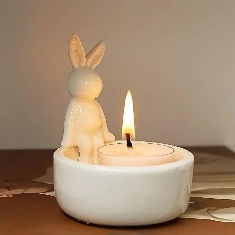 Easter Decoration Candle Holder Creative Lovely Bunny Shape Ceramic Candle Support Tabletop Cabinet Fireplace Decor Sculptures
Easter Decoration Candle Holder Creative Lovely Bunny Shape Ceramic Candle Support Tabletop Cabinet Fireplace Decor Sculptures