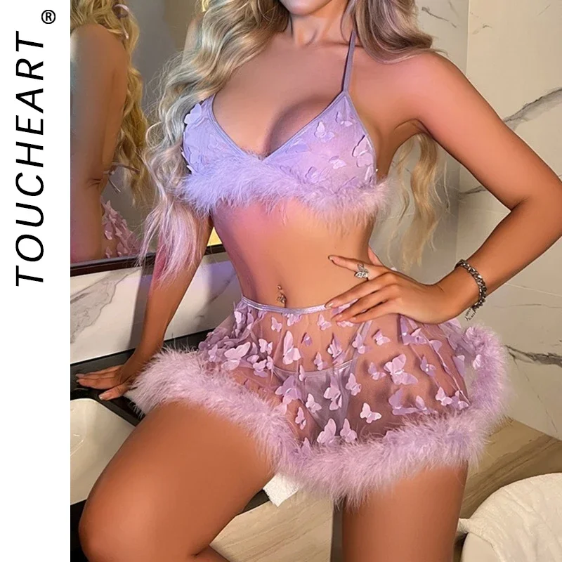 Toucheart Sexy Lingerie 3D Butterfly Mesh Patchwork Solid Color Interesting Underwear For Women Sexy Bra Set Half Mesh Skirt New
Toucheart Sexy Lingerie 3D Butterfly Mesh Patchwork Solid Color Interesting Underwear For Women Sexy Bra Set Half Mesh Skirt New