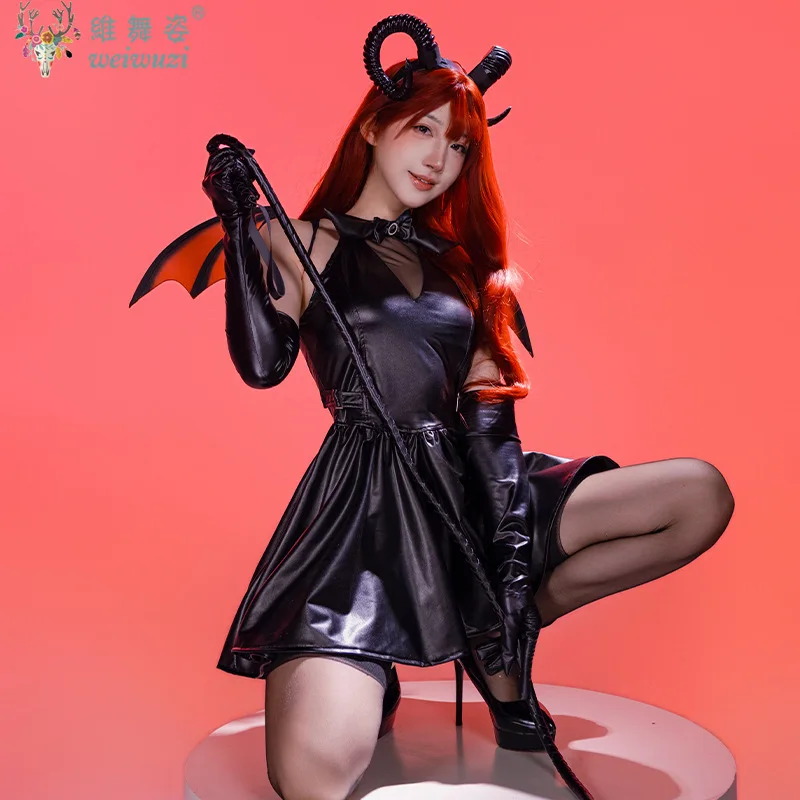 Halloween Devil Queen Uniform Anime Character Game Costumes Women Bat Demon King Leather Outfit Sexy Cosplay Catwoman Dress
Halloween Devil Queen Uniform Anime Character Game Costumes Women Bat Demon King Leather Outfit Sexy Cosplay Catwoman Dress