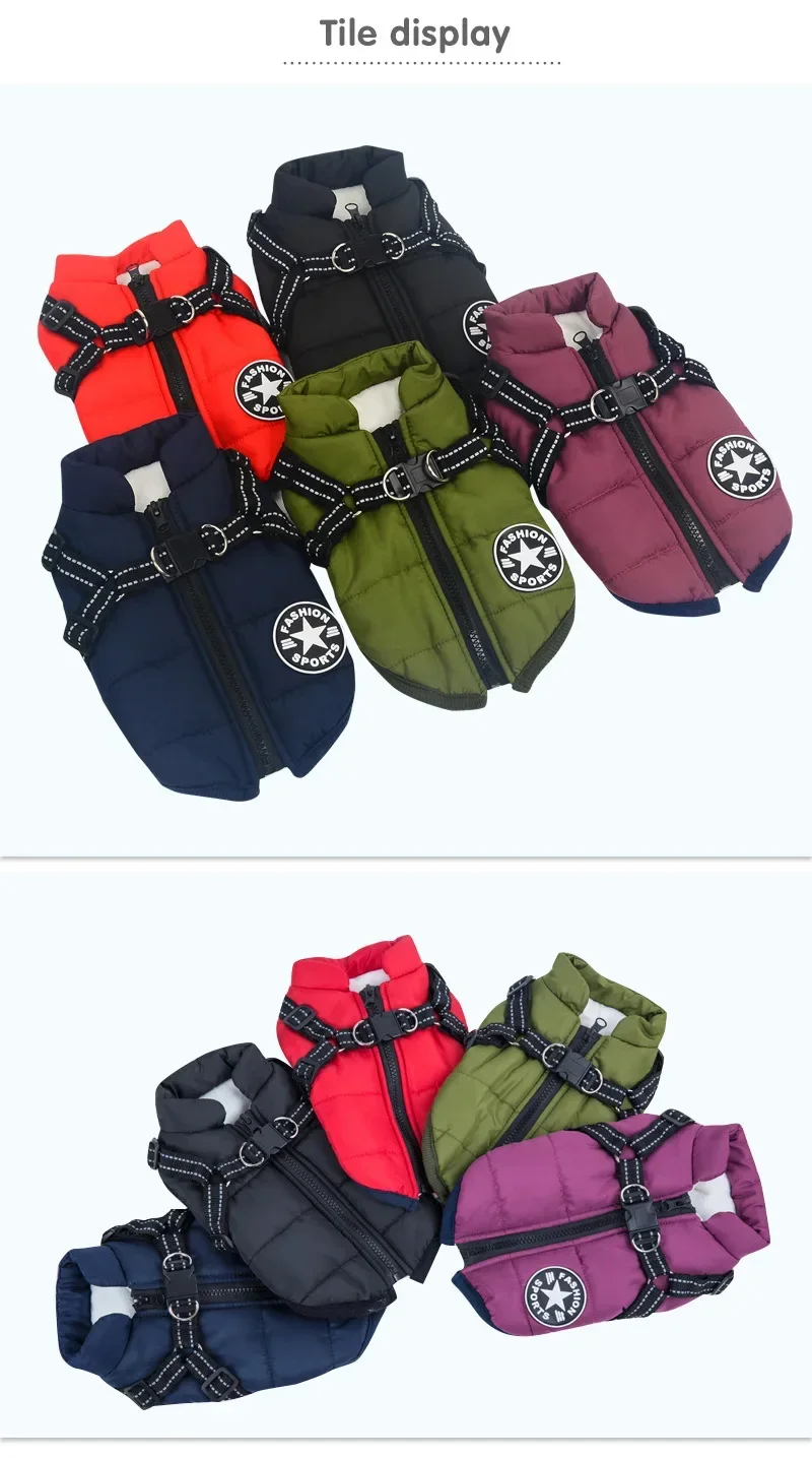 French Bulldog Set Waterproof Large Pet Dog Jacket with Strap, Suitable for Winter Warm Dog Clothing of Labrador Retrievers
French Bulldog Set Waterproof Large Pet Dog Jacket with Strap, Suitable for Winter Warm Dog Clothing of Labrador Retrievers