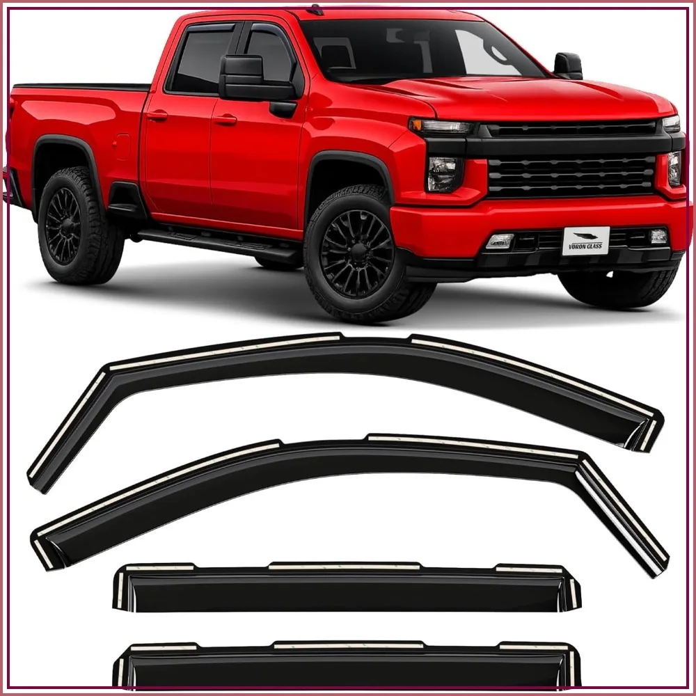 In-Channel Rain Guards for Chevy Silverado/GMC Sierra 2500HD/3500HD 2020-2026 Crew Cab, 4Pcs
In-Channel Rain Guards for Chevy Silverado/GMC Sierra 2500HD/3500HD 2020-2026 Crew Cab, 4Pcs
