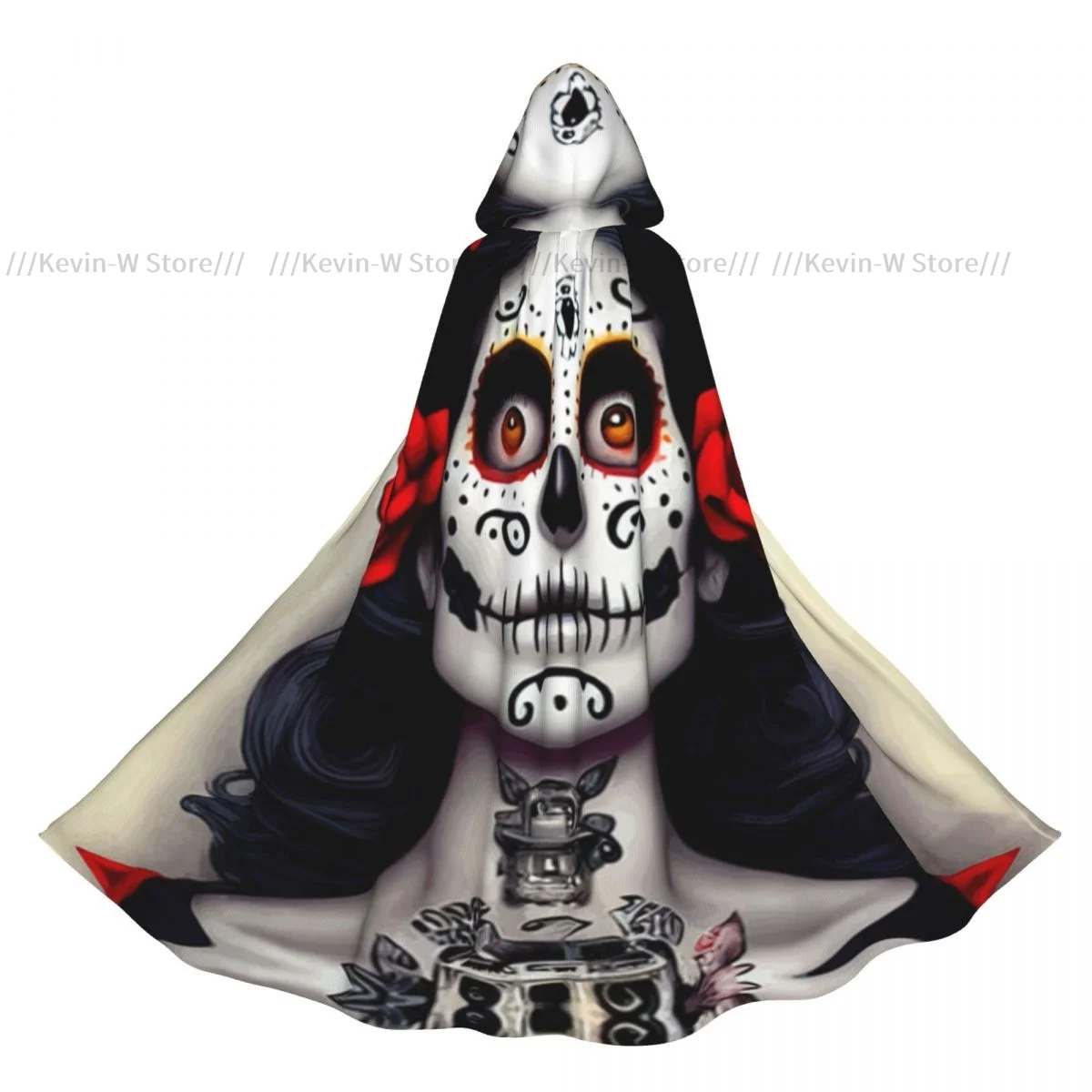 Day Of The Dead Sugar Skull Hooded Cloak Polyester Unisex Witch Cape Costume Accessory
Day Of The Dead Sugar Skull Hooded Cloak Polyester Unisex Witch Cape Costume Accessory