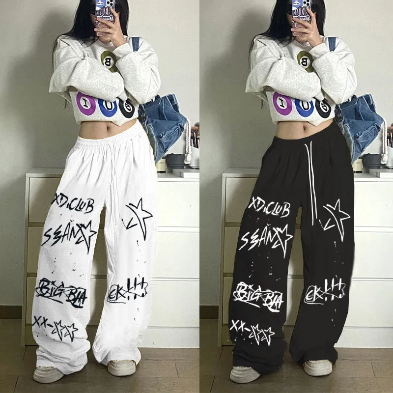 American Graffiti Hiphop Loose Casual Dance Sports Long Pants Street Jazz Straight Drawstring Wide Leg Pants High Waist Cotton
American Graffiti Hiphop Loose Casual Dance Sports Long Pants Street Jazz Straight Drawstring Wide Leg Pants High Waist Cotton