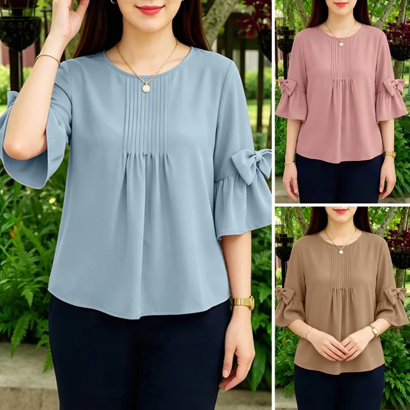 2026 Summer Flare Sleeve Bows Blouse ZANZEA Stylish Women Tops Casual O Neck Pleated Blusas Mujer Female Elegant Work Shirt
2026 Summer Flare Sleeve Bows Blouse ZANZEA Stylish Women Tops Casual O Neck Pleated Blusas Mujer Female Elegant Work Shirt