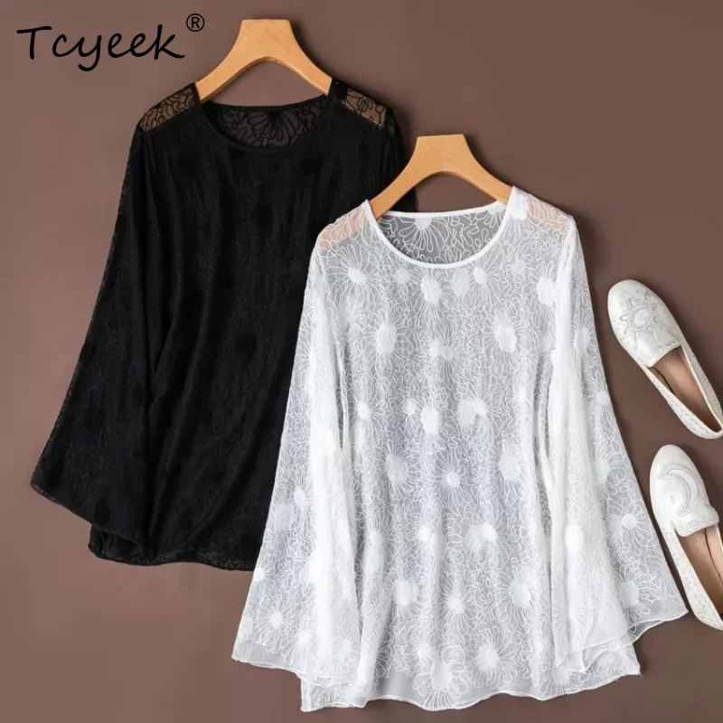 Tcyeek 100% Real Silk Womens Tops 2026 Summer Meticulous Embroidered Loose Sun-protective Shirt Female Clothing Camisas De Mujer
Tcyeek 100% Real Silk Womens Tops 2026 Summer Meticulous Embroidered Loose Sun-protective Shirt Female Clothing Camisas De Mujer