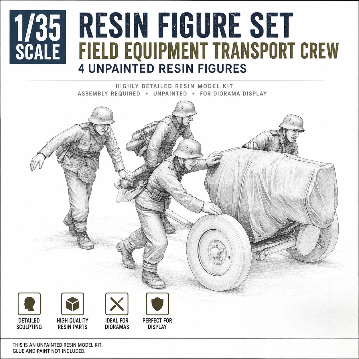 1/35 Casting Resin Model Assembly Kit GK, 4 People for Scene Production Model, Unpainted (excluding Tires)
1/35 Casting Resin Model Assembly Kit GK, 4 People for Scene Production Model, Unpainted (excluding Tires)