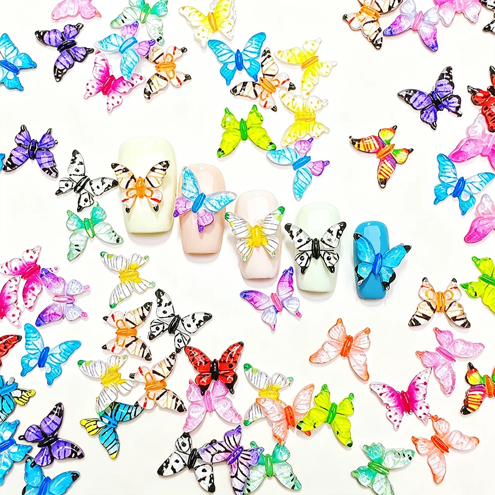 50pcs 3D Colorful Butterfly Resin Nail Art Charms Mixed Transparent Butterfly Flatback Nail Decor For Spring Manicure Nail Deco
50pcs 3D Colorful Butterfly Resin Nail Art Charms Mixed Transparent Butterfly Flatback Nail Decor For Spring Manicure Nail Deco