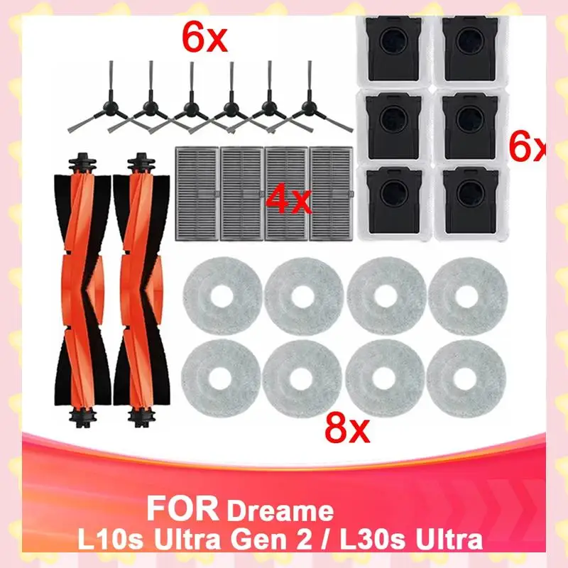 AB51 Accessories For Dreame L10s Ultra Gen 2 / L30s Ultra Robot Vacuum Spare Parts Main Brushe Mop Cloths Filters Dust Bags
AB51 Accessories For Dreame L10s Ultra Gen 2 / L30s Ultra Robot Vacuum Spare Parts Main Brushe Mop Cloths Filters Dust Bags