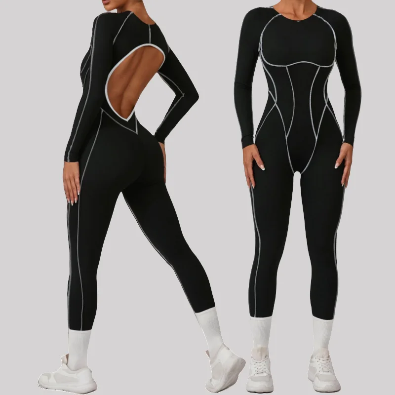 Seamless Yoga Jumpsuit - Color Block Long Sleeve High Intensity Workout Running Gym Fitness & Training Tight Bodysuit for Women
Seamless Yoga Jumpsuit - Color Block Long Sleeve High Intensity Workout Running Gym Fitness & Training Tight Bodysuit for Women