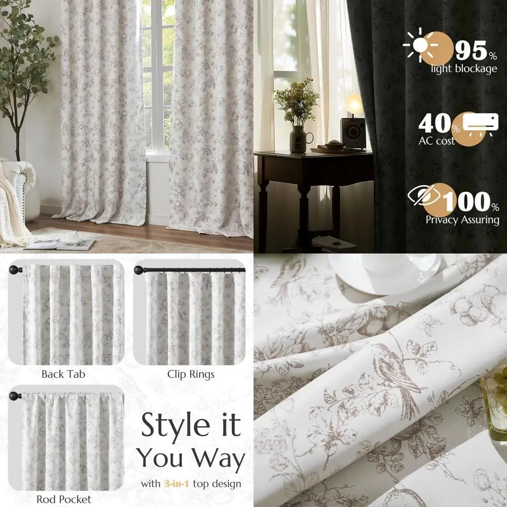 Затемняющие шторы Taupe Floral 90 с карманом для стержней и задней выступами, термоизолированные, комплект из 2 панелей для спальни
Затемняющие шторы Taupe Floral 90 с карманом для стержней и задней выступами, термоизолированные, комплект из 2 панелей для спальни