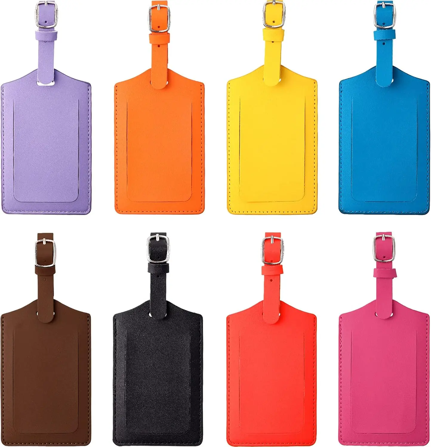 8 Pcs PU Leather Luggage Tags Set - Colorful Name ID Labels for Travel Suitcases, Privacy Cover
8 Pcs PU Leather Luggage Tags Set - Colorful Name ID Labels for Travel Suitcases, Privacy Cover