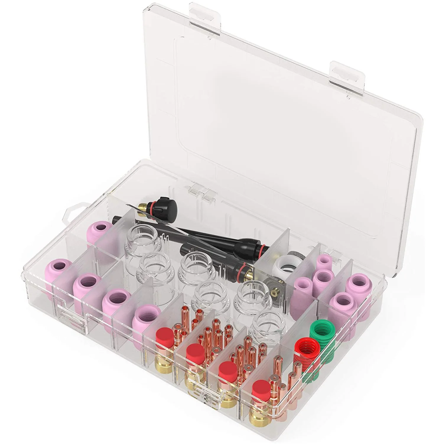 71Pcs TIG Torch Stubborn Gas Lens 12 Glass Set for WP-17/18/26 TIG Welding Accessory Kit
71Pcs TIG Torch Stubborn Gas Lens 12 Glass Set for WP-17/18/26 TIG Welding Accessory Kit