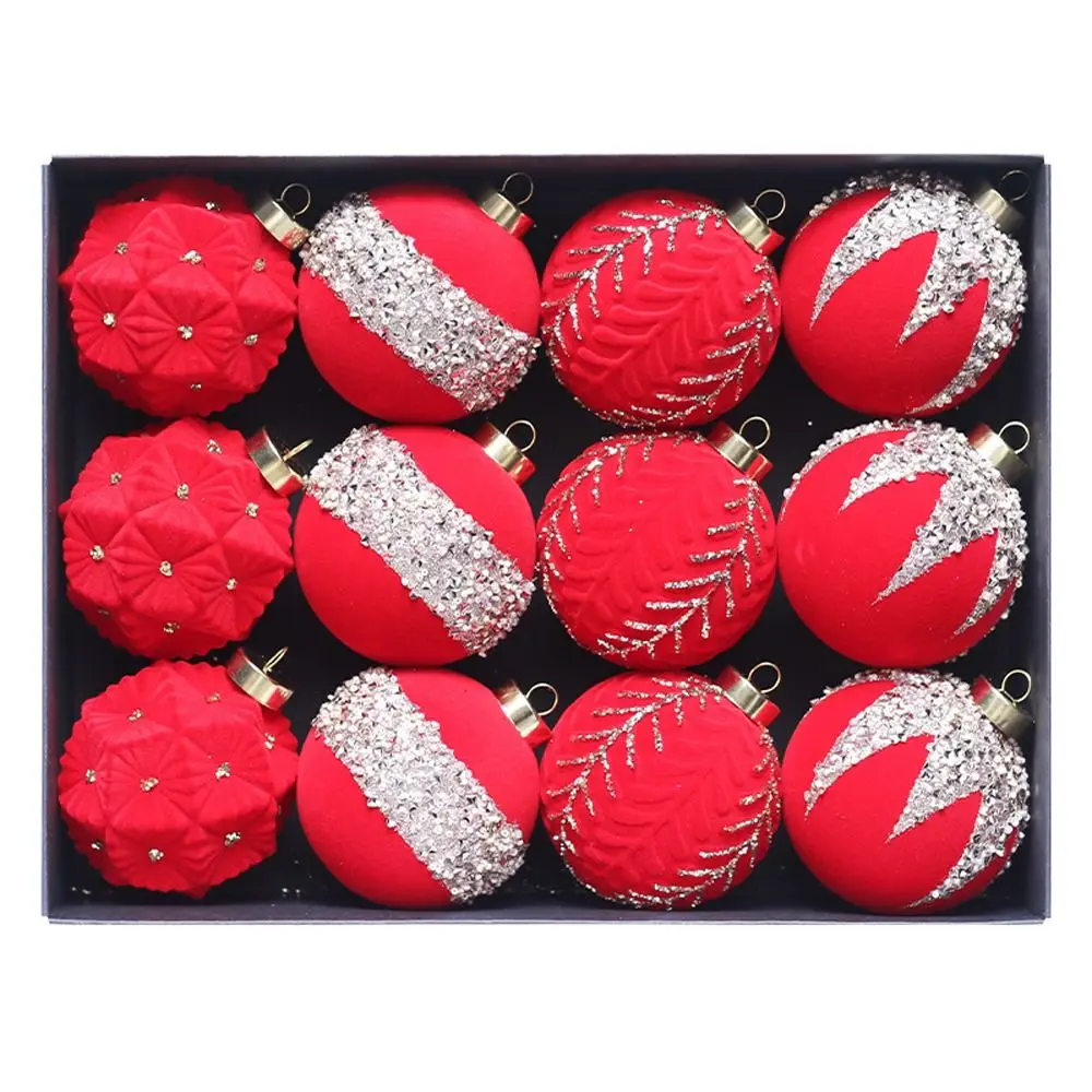 12pcs 8cm Flocking Christmas Balls Set Red Green Plastic Christmas Ball Pendant Festival Christmas Tree Ornaments
12pcs 8cm Flocking Christmas Balls Set Red Green Plastic Christmas Ball Pendant Festival Christmas Tree Ornaments
