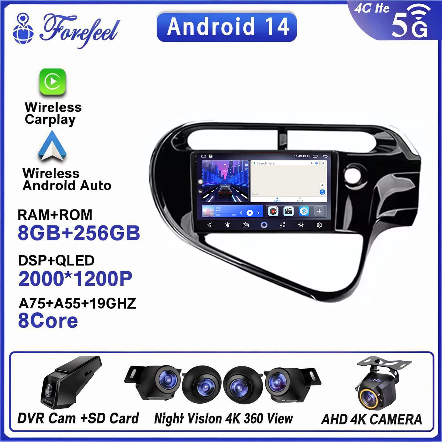 Android 14 For Toyota AQUA Prius C 2018 - 2020 Multimedia Car Vehicle Monitor Lettore Autoradio Navigation Stereo Radio Dash Cam
Android 14 For Toyota AQUA Prius C 2018 - 2020 Multimedia Car Vehicle Monitor Lettore Autoradio Navigation Stereo Radio Dash Cam
