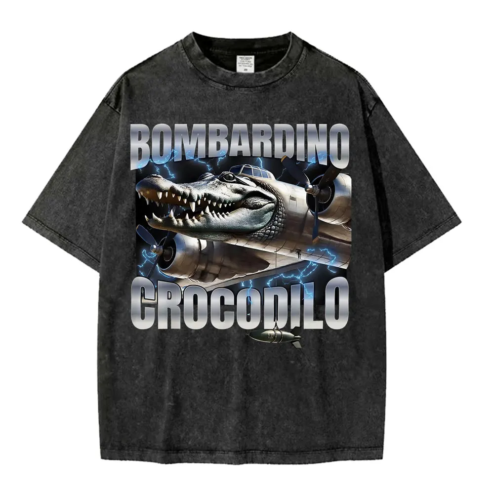 Bombardiro Crocodilo Funny Plane Bomber Meme T Shirt Men Women Fashion Trending Washed T-shirts Comfort Cotton Oversized T-shirt
Bombardiro Crocodilo Funny Plane Bomber Meme T Shirt Men Women Fashion Trending Washed T-shirts Comfort Cotton Oversized T-shirt