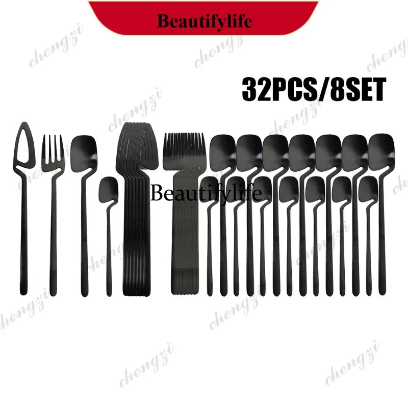 YL 32pcs Black Matte Cutlery Set 304 Stainless Steel Dinnerware Set Knife Fork Spoon Dinner Set Bar Party Kitchen Tableware
YL 32pcs Black Matte Cutlery Set 304 Stainless Steel Dinnerware Set Knife Fork Spoon Dinner Set Bar Party Kitchen Tableware