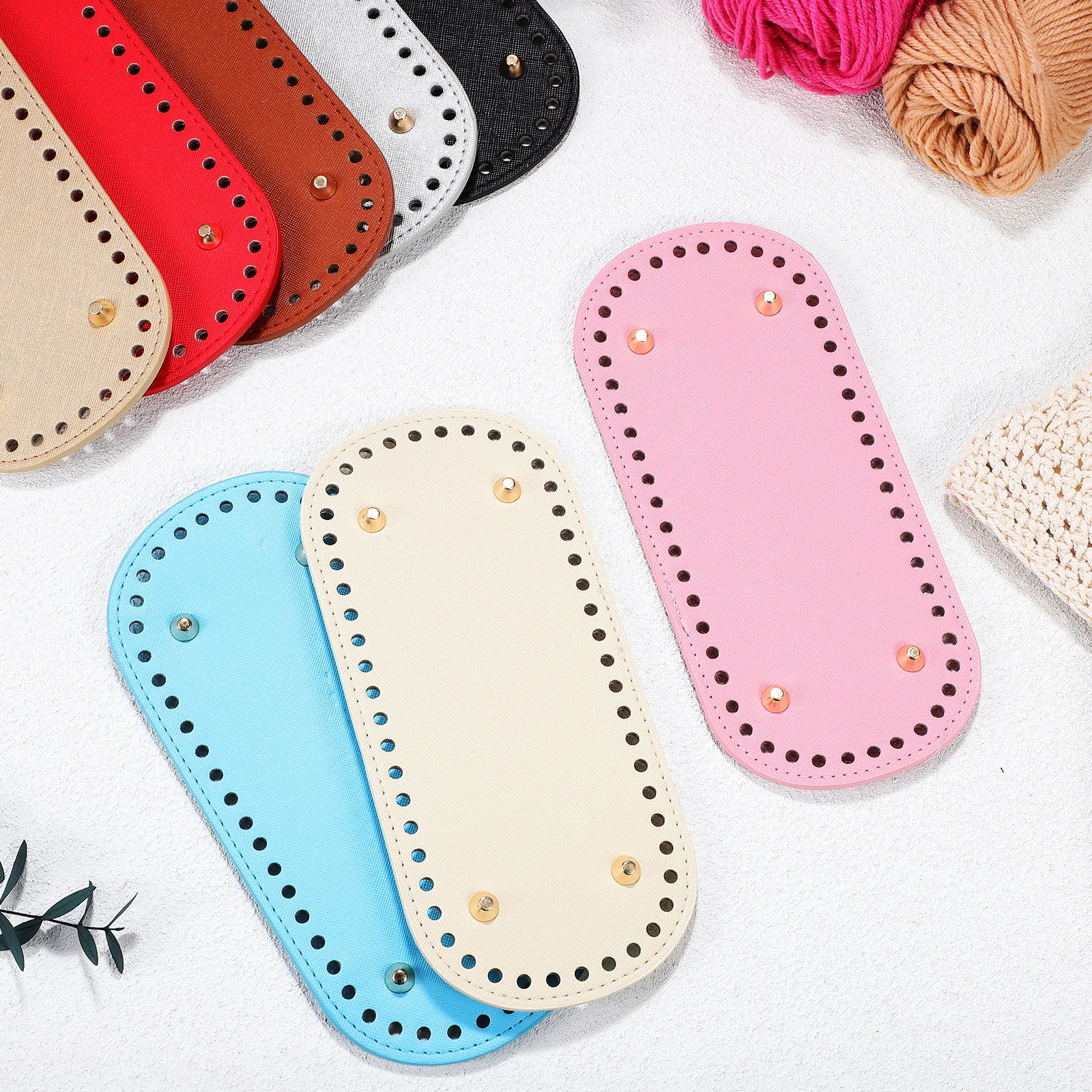 8pcs Woven Bag Accessories Soft Wear Resistant DIY Shaper Purses Bottom Base Crochet Wallet Knitting Cushion Pad PU 
8pcs Woven Bag Accessories Soft Wear Resistant DIY Shaper Purses Bottom Base Crochet Wallet Knitting Cushion Pad PU