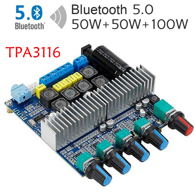 Плата усилителя сабвуфера TPA3116, 2,1 каналов, высокая мощность, Bluetooth 5,0, домашние усилители аудио, DC12V-24V 2*50W + 100W, усилитель
Плата усилителя сабвуфера TPA3116, 2,1 каналов, высокая мощность, Bluetooth 5,0, домашние усилители аудио, DC12V-24V 2*50W + 100W, усилитель