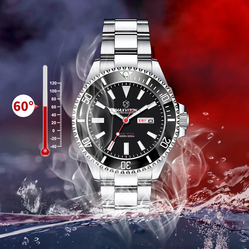 MAXVITON Men's Green Water Ghost Watch, Business & Fashion Style, Waterproof Luminous Solar-Powered Diver Watch, Light-Powered W
MAXVITON Men's Green Water Ghost Watch, Business & Fashion Style, Waterproof Luminous Solar-Powered Diver Watch, Light-Powered W