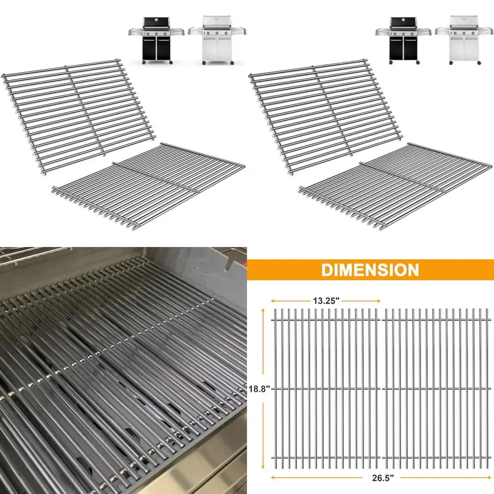 4-Burner Grill Grates for Genesis II/LX300 Series, Compatible with S-310 II, S-335 II, SE-335 II, 66095, 66802 Models
4-Burner Grill Grates for Genesis II/LX300 Series, Compatible with S-310 II, S-335 II, SE-335 II, 66095, 66802 Models