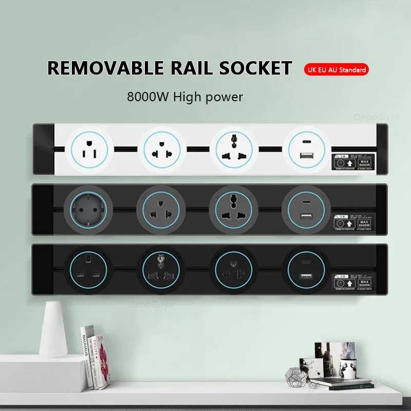 Wall Power Track Socket EU UK FR Korea Standard Home Kitchen Bathroom Office Wall Electric Sockets Plugs Adapters White Black
Wall Power Track Socket EU UK FR Korea Standard Home Kitchen Bathroom Office Wall Electric Sockets Plugs Adapters White Black