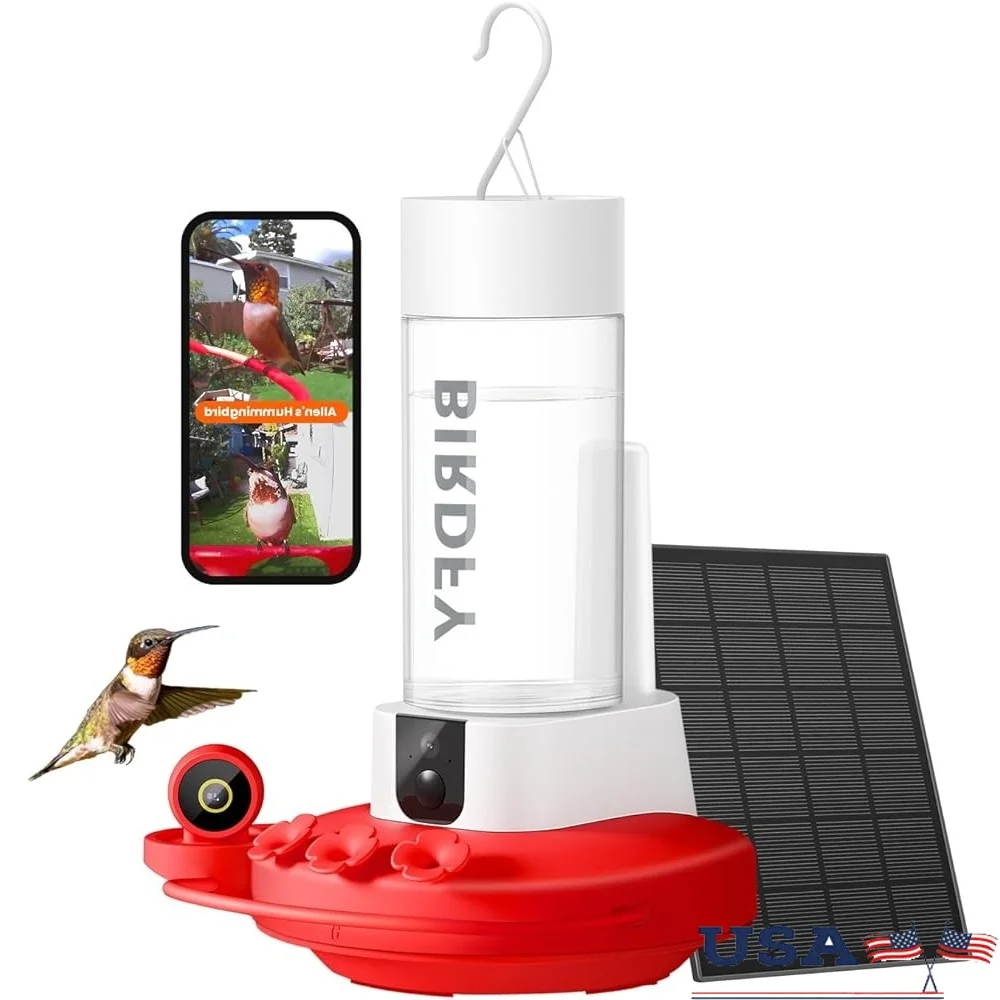 Hummingbird Feeder with Dual Cameras 2K HD Motion Detection Solar Powered Smart App Bird Watching Outdoor Close-up Experience
Hummingbird Feeder with Dual Cameras 2K HD Motion Detection Solar Powered Smart App Bird Watching Outdoor Close-up Experience