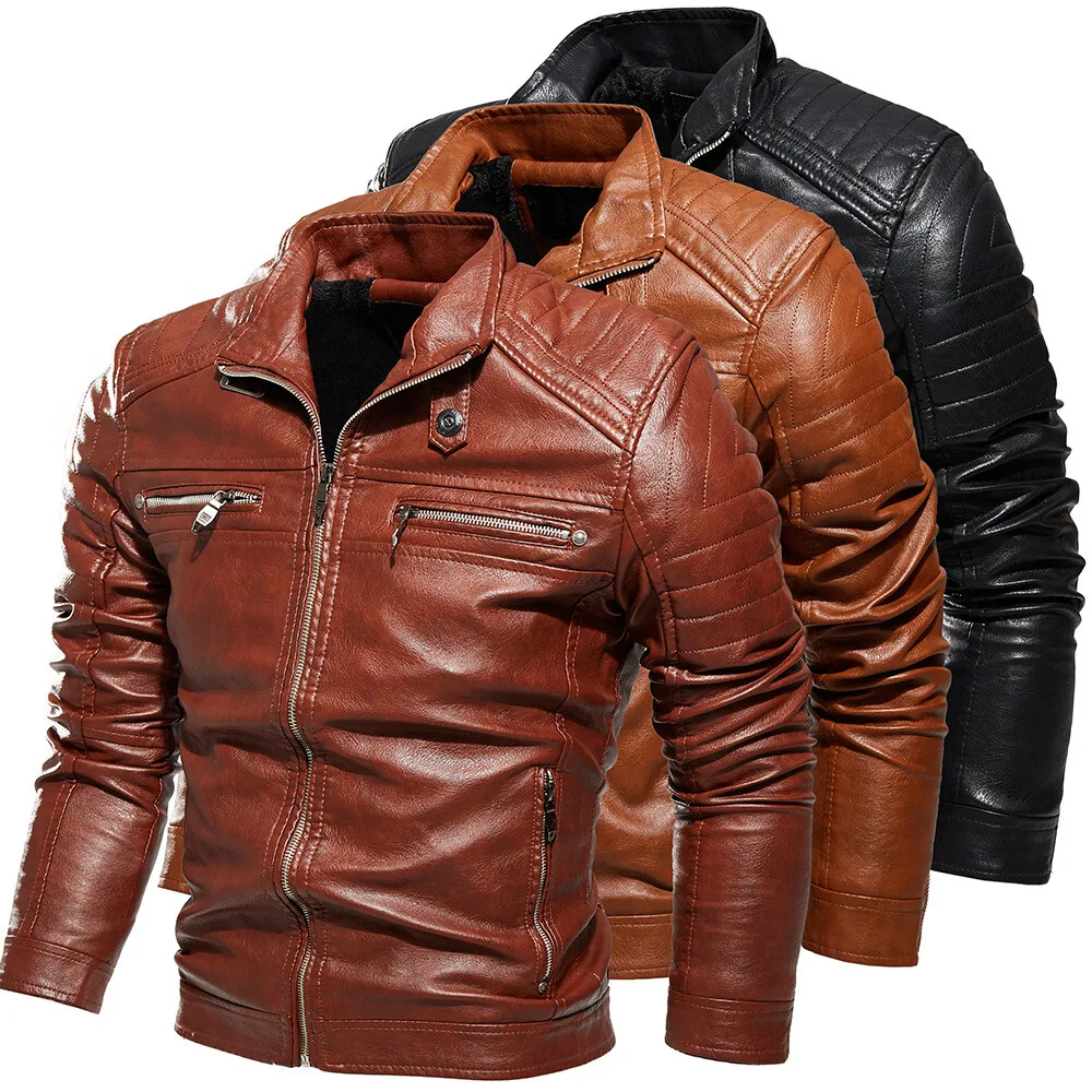 High-end Brand Streetwear Fleece Winter Men's Zipper Leather Jacket Slim Fit Coat Retro Locomotive Bomber PU Leather Jacket
High-end Brand Streetwear Fleece Winter Men's Zipper Leather Jacket Slim Fit Coat Retro Locomotive Bomber PU Leather Jacket
