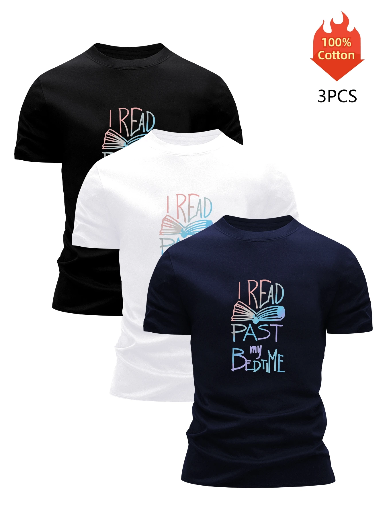 Printed T-Shirt 3 Pack Men's 100% Cotton Graphic Tees Funny Summer Blouse Casual Breathable Cool Luxury High Quality Clothing
Printed T-Shirt 3 Pack Men's 100% Cotton Graphic Tees Funny Summer Blouse Casual Breathable Cool Luxury High Quality Clothing