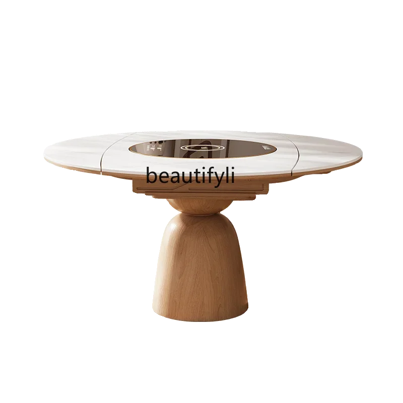 ss 8617 Folding table Solid wood dining table Embedded turntable Induction cooker Dual-purpose retractable rock slab
ss 8617 Folding table Solid wood dining table Embedded turntable Induction cooker Dual-purpose retractable rock slab