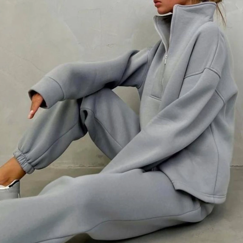 2 Piece Sets Women Outfit Two Pants Sets Woman Zipper Sweatershirt Stand Collar Winter Tracksuit Suit Sporty Tracksuit Autumn
2 Piece Sets Women Outfit Two Pants Sets Woman Zipper Sweatershirt Stand Collar Winter Tracksuit Suit Sporty Tracksuit Autumn