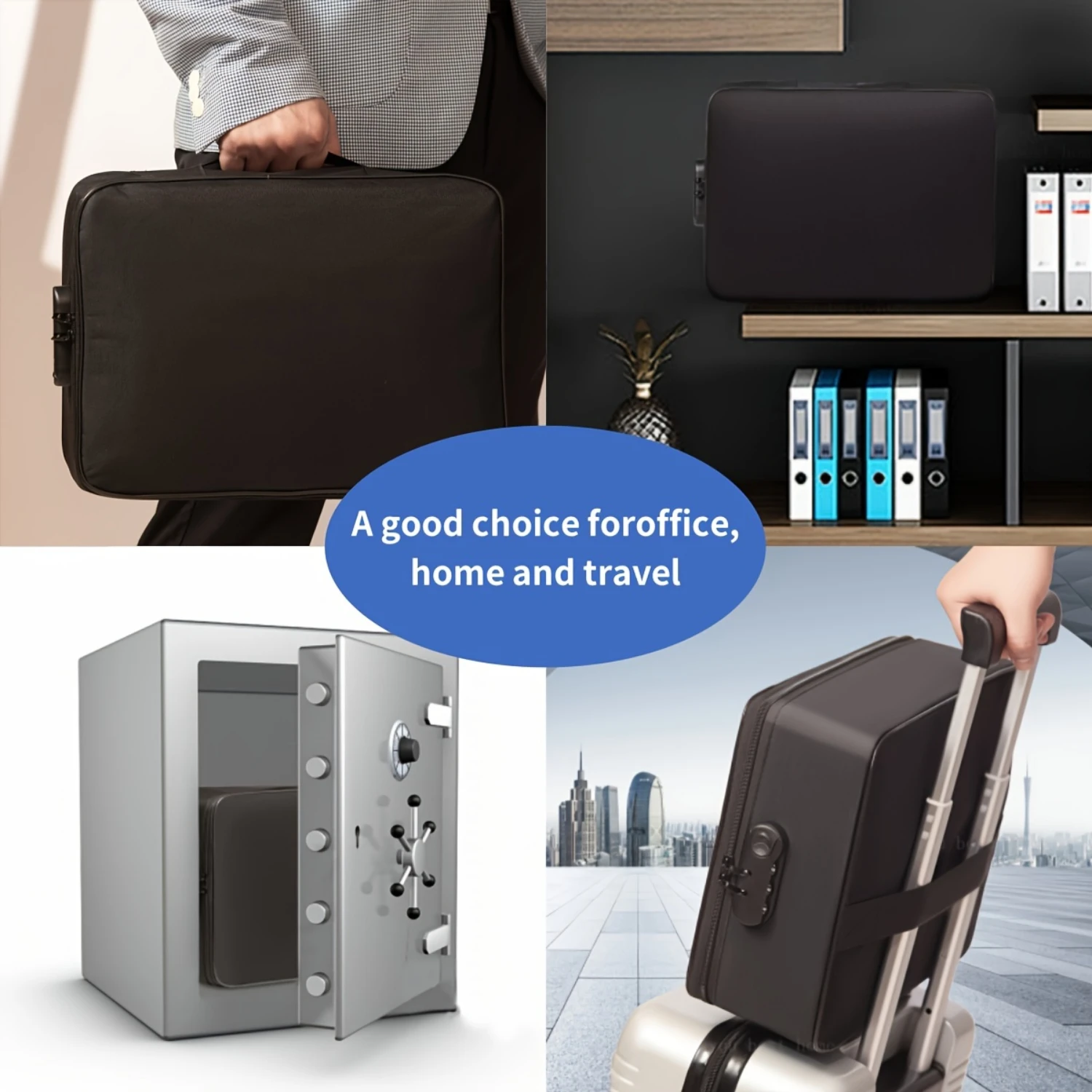 1pc Multi-layer Lockable File Bag, Travel Portable File Organizer, Fireproof & Waterproof Zipper Document Box, Legal File Impo
1pc Multi-layer Lockable File Bag, Travel Portable File Organizer, Fireproof & Waterproof Zipper Document Box, Legal File Impo