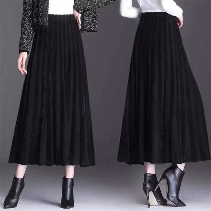 Vintage Imitated Mink Velvet Long Skirt Women Fall Winter Elegant Elastic High Waist A-line Female Korean Party Dress R328
Vintage Imitated Mink Velvet Long Skirt Women Fall Winter Elegant Elastic High Waist A-line Female Korean Party Dress R328