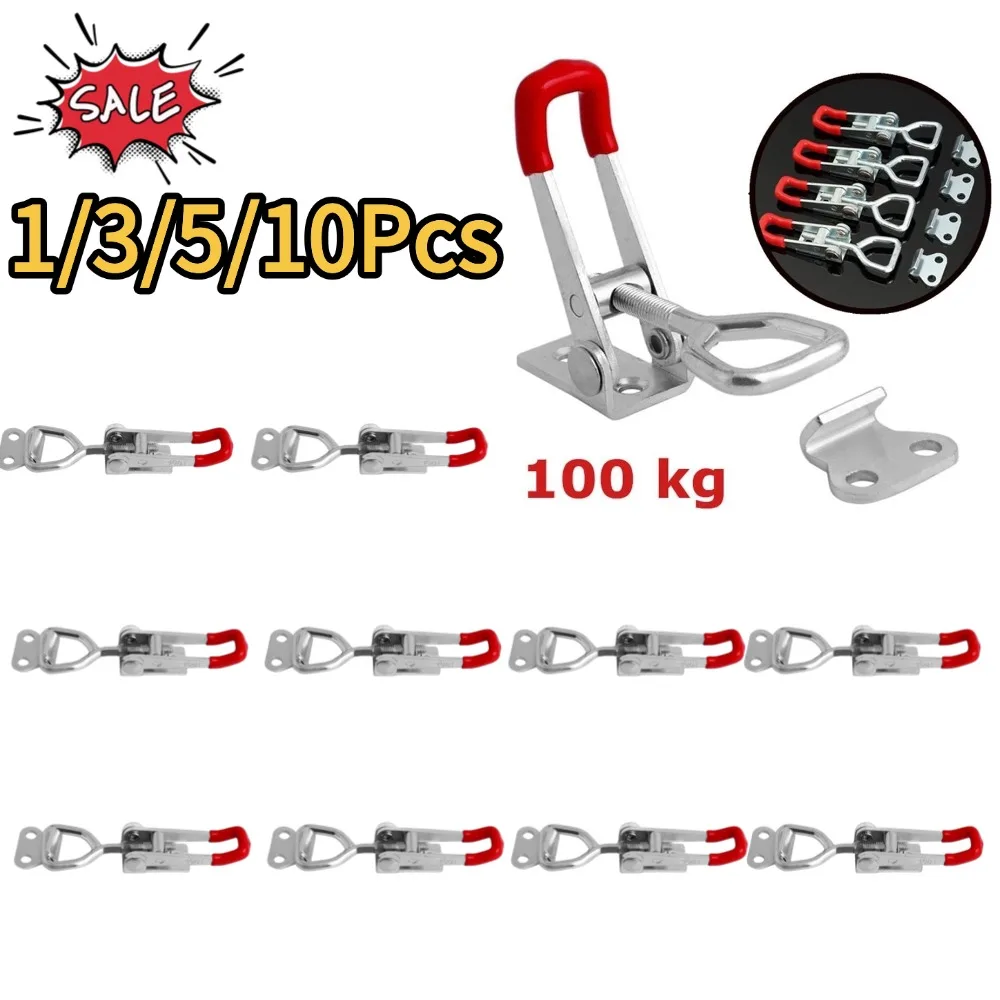 1/3/5/10 шт., стальной регулируемый тумблер 4001-SS, фиксирующийся зажим, дверной болт, тип защелки, ручной 150 кг, деревообрабатывающий инструмент
1/3/5/10 шт., стальной регулируемый тумблер 4001-SS, фиксирующийся зажим, дверной болт, тип защелки, ручной 150 кг, деревообрабатывающий инструмент