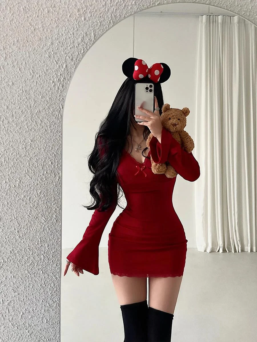 WOMENGAGA Sexy Tight Slim Mini Dress Long Sleeved Lace Dress Elegant Bottom, Short Dress With Chest Pads Fashion Tops N8RP
WOMENGAGA Sexy Tight Slim Mini Dress Long Sleeved Lace Dress Elegant Bottom, Short Dress With Chest Pads Fashion Tops N8RP
