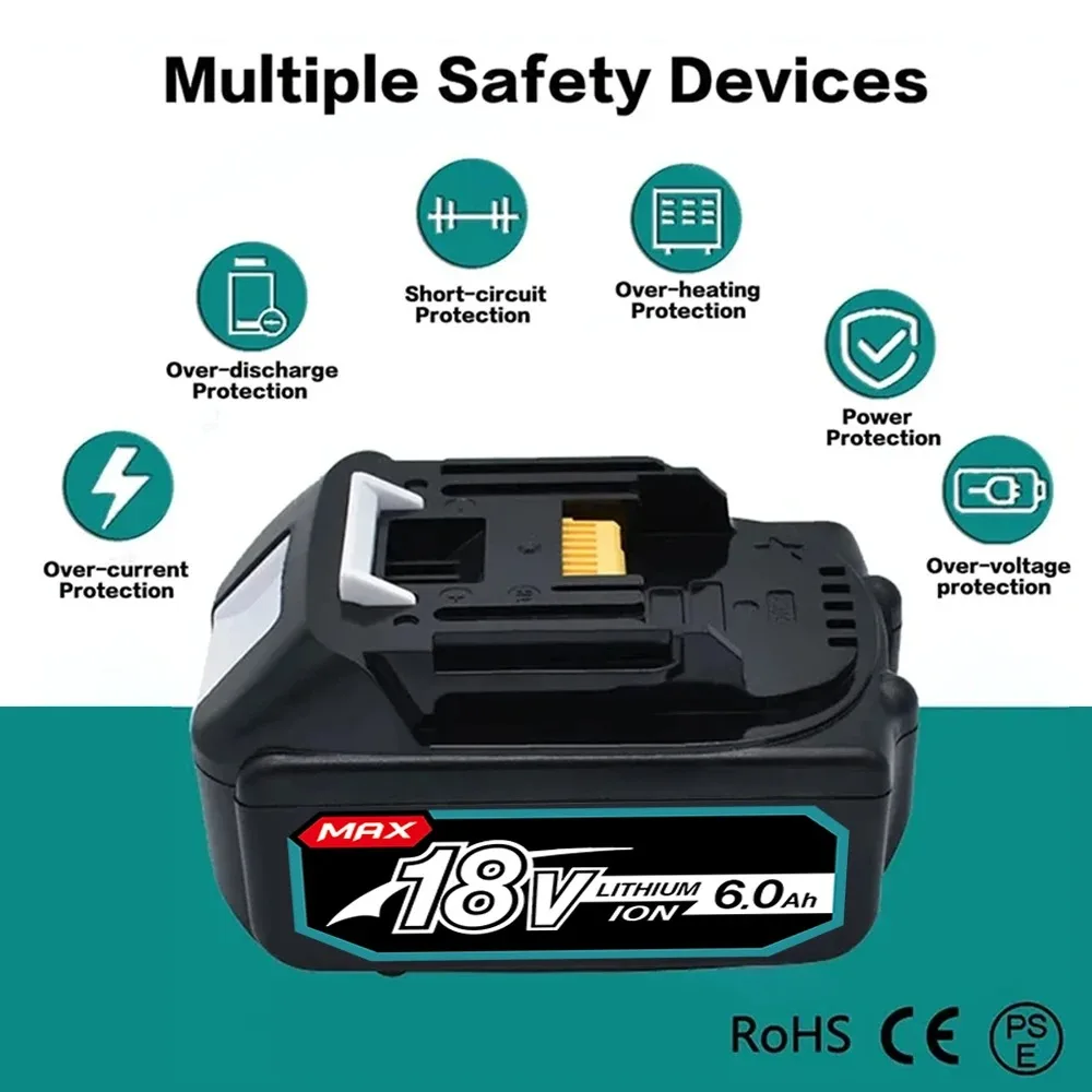 100% Genuine NEW 18v Battery With Charger Rechargeable Lithium Ion,for Makita BL1850 BL1880 BL1860B LXT400 Power Tools
100% Genuine NEW 18v Battery With Charger Rechargeable Lithium Ion,for Makita BL1850 BL1880 BL1860B LXT400 Power Tools