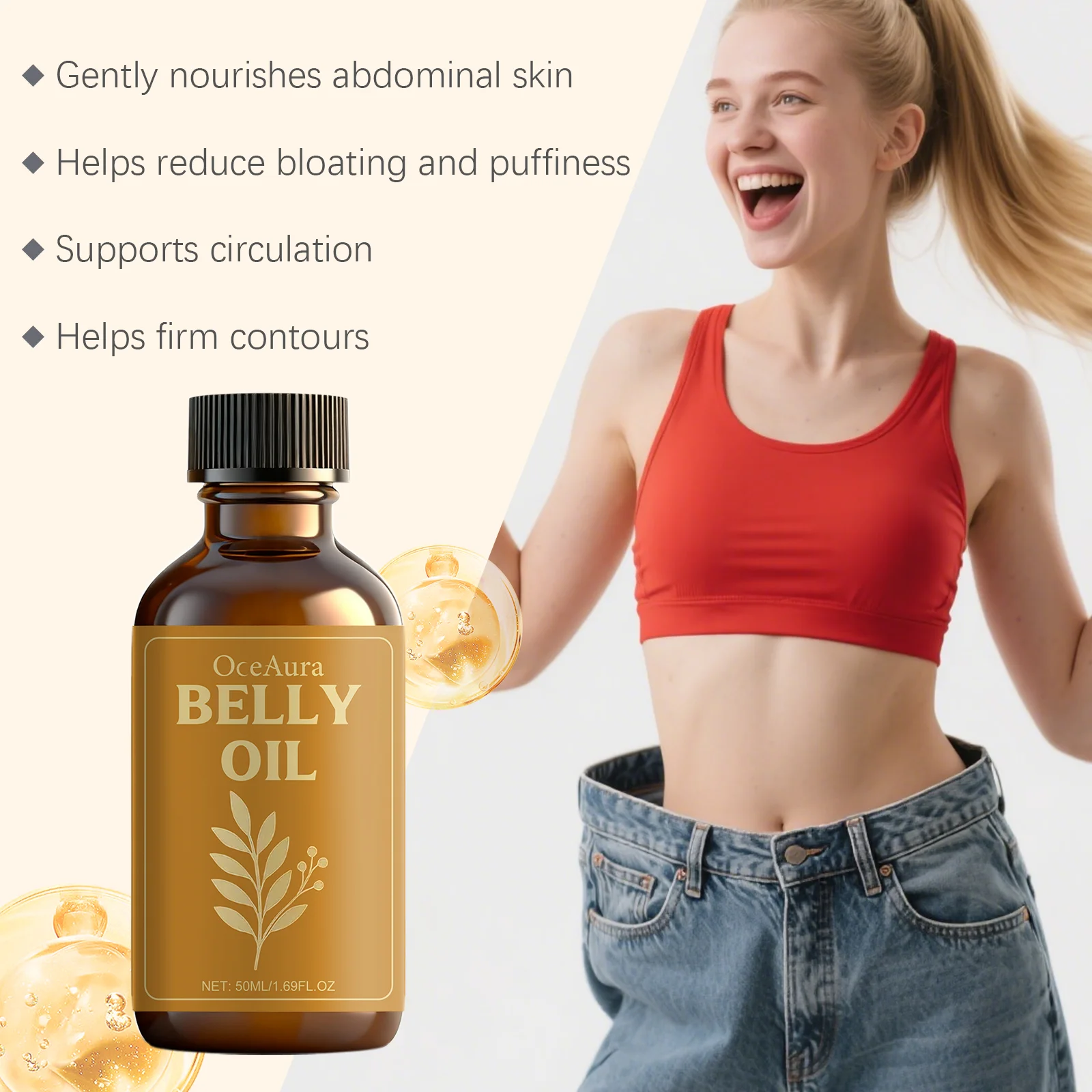 Belly Tightening Oil Fat Burning Anti Cellulite Weight Loss Abdomen Fat Reduction Firming Nourishing Smoothing Body Shaping Oil
Belly Tightening Oil Fat Burning Anti Cellulite Weight Loss Abdomen Fat Reduction Firming Nourishing Smoothing Body Shaping Oil
